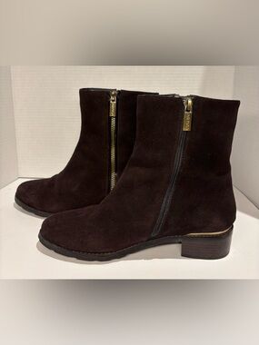 Artica Chocolate Brown Suede Waterproof Ankle Boots Women’s SZ 7.5 VGUC Portugal